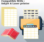 480 Pcs White Blank Labels Self Adhesive Library Book Spine Labels 1" x 1.5" Mailing Address Label Stickers Small Barcode Labels for Laser/Ink Jet Printers