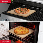 Unicook Pizza Stone for Oven and Grill, Square Baking Stone 12 Inch, Cordierite Cooking Oven Stone, Thermal Shock Resistant Pizza Pan for Pizza, Bread, Including Dough Scraper