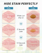 AMOAMI Coffee Mat Hide Stain Rubber Backed Absorbent Dish Drying Mat for Kitchen Counter - Fits Under Coffee Maker or Machine - PINK 17x31.5