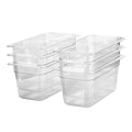1/3 Size Food Containers 6 Pack 6 Inch Deep Pan Clear BPA free Polycarbonate Stackable Commercial Hotel Pan for Food Serving Freezer Safe