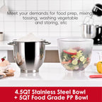 Kitchen in the box Stand Mixer, 5QT + 4.5QT Two bowls Electric Food Mixer, 10 Speeds Kitchen Mixer for Daily Use with Egg Whisk,Dough Hook,Flat Beater (Gradient Red, 5QT)
