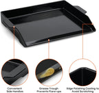 Onlyfire Universal Enamelled Cast Iron Cooking Griddle, Nonstick Coating Griddle Flat Top Grill Plate with Extra High Sidewalls for All Gas Grills and Range Oven, 18.5" x 14"