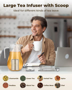 House Again Large Tea Infuser with Scoop, Extra Fine Mesh Tea Strainers for Loose Tea & Spice Infuser for Cooking, 304 Stainless Steel, Loose Leaf Tea Steeper for Brew Tea Spices & Seasonings