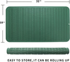 Silicone Dish Drying Mat for Multiple Usage,Easy clean,Eco-friendly,Heat-resistant Silicone Mat for Kitchen Counter or Sink,Refrigerator or Drawer Liner Green 4XL 32 inches x 18 inches