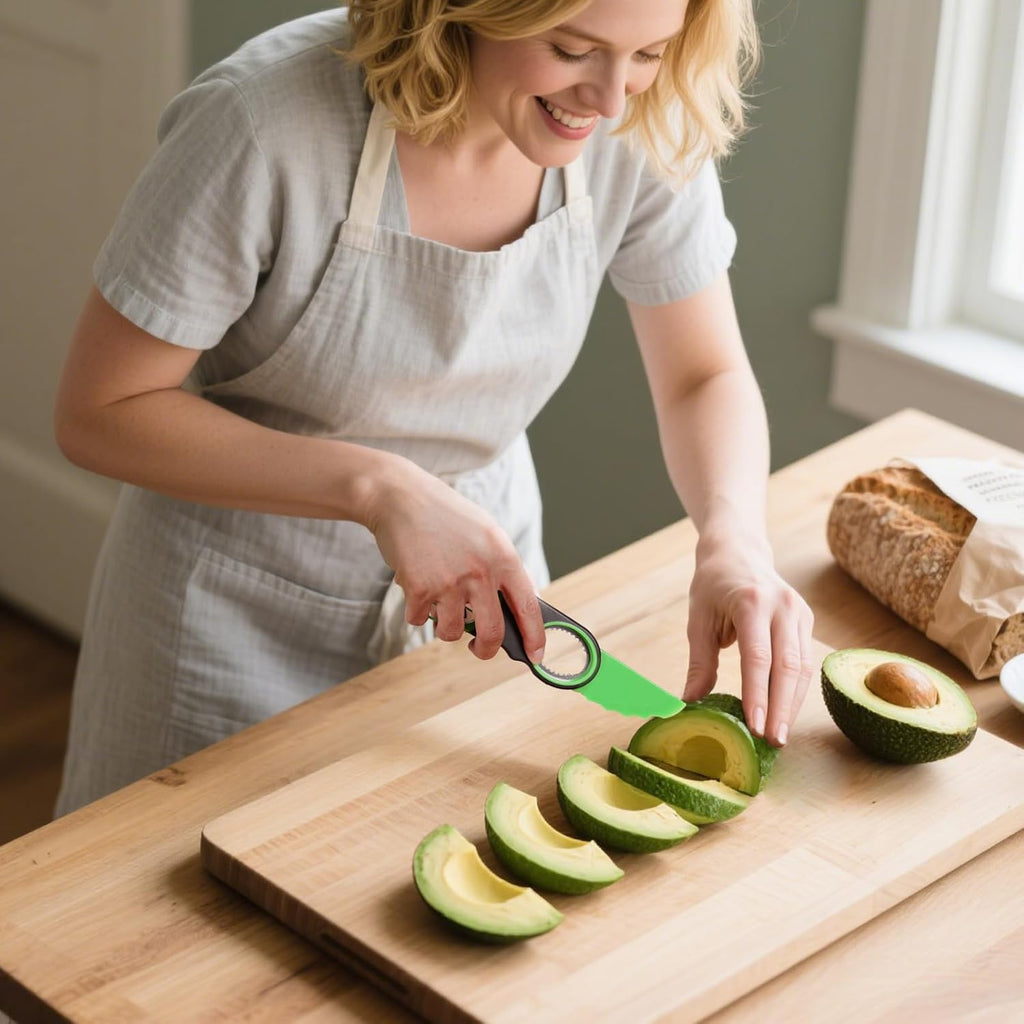 Egg Slicers Avocado 3-in-1 Avocado Slicer Tool - Stainless Steel Peeler, avocados Pit Remover & Fruit Scooper - Safe Ergonomic Avocado Saver with Non-Slip Grip