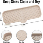 Zulay Kitchen Large Silicone Sponge Holder (12x4) – Flexible Sink Organizer Tray for Kitchen & Bathroom – Multipurpose Soap Dish for Sponges, Makeup, Trinkets & More (Ivory)