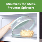 Tovolo Microwave Splatter Cover for Food, Medium (Blue Haze) - Collapsible & Vented Silicone Splatter Guard Lid - Microwave Plate & Dish Cover with Handle - BPA-Free Kitchen Gadget for Meal Prep