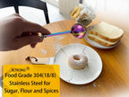 JETKONG Powdered Sugar Shaker Duster Flour Dispenser Shaker with 18/8 Stainless Steel Spring-operated Handle for Sugar Flour and Spices (Rainbow)