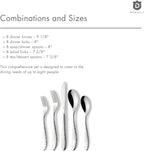 Matte Silverware Set, 18/10 Stainless Steel Satin Flatware, Modern Brushed Finish Cutlery, Dishwasher Safe & Durable, Built to Last (40-Piece, Marettimo Hammered)