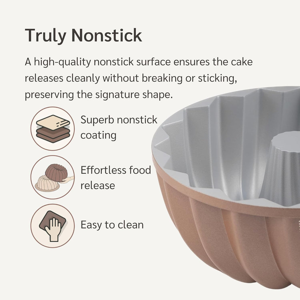 10 Cup Fluted Tube Cake Pan Nonstick, PFOA Free Fluted Cake Pan for Baking, Pound Cake Mold for Oven, Cake Molds And Cake Pans, Tube Mold, Pound Tin