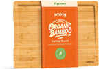 SMIRLY Large Bamboo Cutting Board for Kitchen: Large Bamboo Cutting Board with Juice Groove, Wooden Cutting Boards for Kitchen, Butcher Block Cutting Board Wood