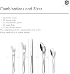 Hammered Silverware Set | Premium 18/10 Stainless Steel Flatware Service for 12 | Heavy-Duty & Dishwasher Safe | Built to Last (60-Piece, Fidenza Hammered)