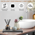 4PCS Water Absorbing Stone Tray, Quick Drying Diatomite Stone Sink Tray, Water Absorbent Diatomite Coasters Used for Hand Soap Dispenser Toothbrush Sponges Holders in Bathroom Counter and Kitchen Sink