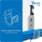 ICC Batwing J Hook 1 5/16” Without Retainer Clip - Galvanized Steel Cable Management Hooks for Hanging Cable to Hanger Wire and Threaded Rod - Rust-Resistant, EIA and TIA Compliant, 1 5/16 in 25 Pack