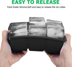 Ice Cube Trays (Set of 2), Sphere Ice Ball Maker & Square Large Ice Cube Molds, Freezer Molds for Whiskey, Cocktails, Homemade Drinks‌‌-Reusable & BPA Free