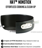 All-Clad HA1 Hard Anodized Nonstick Griddle 11x11 Inch Oven Broiler Safe 500F, Lid Safe 350F Pots and Pans, Cookware Black