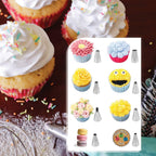 HOTPOP Piping Bags and Tips Set for Macarons - 17-Piece Baking Supplies Kit - Reusable Silicone Pastry Bags - 2 Half-Size Baker Mats - Ideal for Home Pastry Baking (16.5"x11.5")