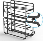 Soda Can Organizer Storage Rack, 2 Pack Stackable Beverage Soda Can Dispenser Organizer Holder for Refrigerator, Cabinet, Pantry (Black)