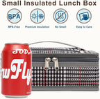 FlowFly Small Insulated Lunch box Portable Soft Bag Mini Cooler Thermal Meal Tote Kit with Handle for Work & School (W&B)