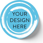 100 Custom Vinyl Stickers - Upload Your own Image, Text, Design, Logo - Personalized Logo Labels for Handmade, Packaging, Bottle, Jars, Candle, Brand Stickers (Blue Swirls, 6x6)