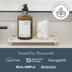 Dorai Home Sink Caddy – Water-Absorbing Stone Tray for Sink, Stainless Steel Feet, Fast-Drying, Sandstone