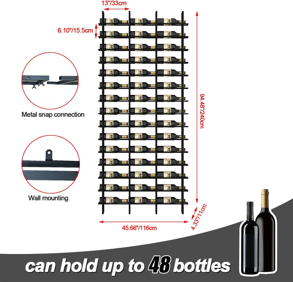 Wine Rack Freestanding Floor, 16 Tier 16 Bottle Capacity Display Holder, Industrial Wine Bottle Storage Shelves, for Any Bar, Wine Cellar, Kitchen, Dining Room (Gold, 1 Column)