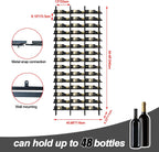 Wine Rack Freestanding Floor, 16 Tier 16 Bottle Capacity Display Holder, Industrial Wine Bottle Storage Shelves, for Any Bar, Wine Cellar, Kitchen, Dining Room (Gold, 1 Column)