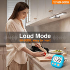 12 Pack Kitchen Timers Loud Ring Digital Timers for Cooking Magnetic Blue