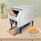 Commercial Conveyor Toaster 150 Slices/Hour Stainless Steel Conveyor Toaster 1300W Electric Toasters Oven Heavy Duty Countertop Restaurant Toaster for Cafes Bun Bagel Bread