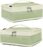 FlowFly Small Insulated Lunch box Portable Soft Bag Mini Cooler Thermal Meal Tote Kit with Handle for Work & School, Light Matcha