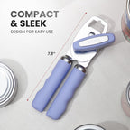 Zulay Kitchen Heavy Duty Stainless Steel Can Opener Manual with Bottle Opener - Rust Proof Manual Can Opener With Turn Knob & Comfy Soft Grip Handles - Periwinkle