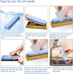 Intelitopia Complete Knife Sharpening Stone Set – Dual Grit Whetstone 400/1000 3000/8000 Knife Sharpener with Leather Strop, Flattening Stone, Bamboo Base, 3 Non-slip Rubber Bases & Angle Guide
