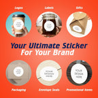 100 Custom Vinyl Stickers - Upload Your own Image, Text, Design, Logo - Personalized Logo Labels for Handmade, Packaging, Bottle, Jars, Candle, Brand Stickers (White, 4x4)