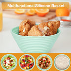 Silicone Banneton, Sourdough Bread Baskets (Set of 6, 5 Inch), Round Proofing Bread Bowls with Starter Kit, Bread Making Baking Supplies