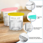 For Ninja Creami Deluxe NC500 NC501 Series Ice Cream Makers, BPA-Free & Dishwasher Safe, 24oz Pints with Lids 2 Pack, Replacement Creami Deluxe Pint Containers(Yellow&Pink)