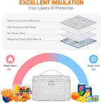 NOL Natural Organic Lifestyle Small Lunch Bag Mini Lunch Box Insulated Lunch Bag for Men/Women Leakproof Cooler Tote Bag Lightweight Nylon Waterproof Lunch Box For Work, Gray white