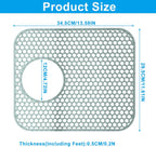 1 Pcs Kitchen Sink Mat, Grey Rear Drain Folding Non-slip Silicone Sink Mat Heat Resistant, for Kitchen Stainless Ceramic Bottom Protectors