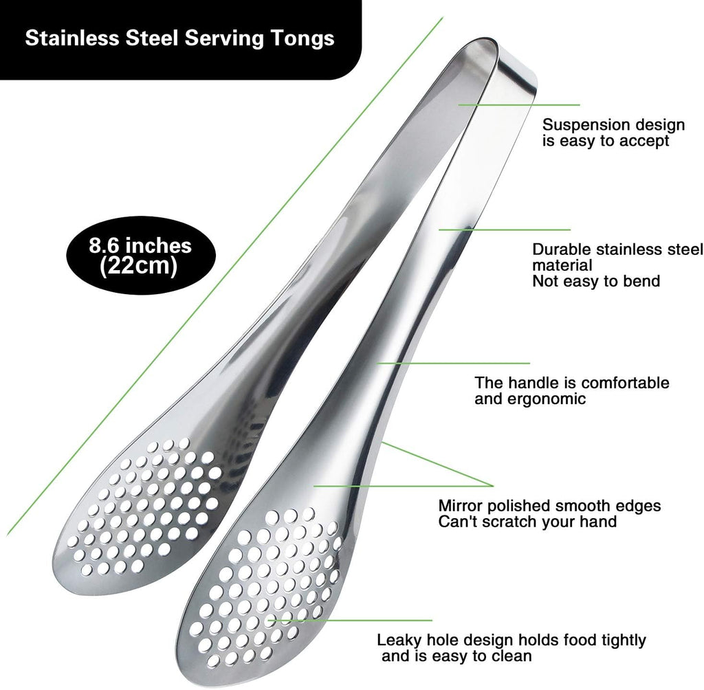 MSY BIGSUNNY 9 inch Buffet Tongs, Set of 2 Stainless Steel Food Serving Tongs