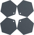 4 Packed Silicone Trivet Mats - DIY Different Size Dish Drying Mat, Hot Pot Holder for Pots & Pans, Non-Slip & Heat Resistant Kitchen Hot Pads for Countertops & Table,Grey