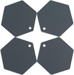 4 Packed Silicone Trivet Mats - DIY Different Size Dish Drying Mat, Hot Pot Holder for Pots & Pans, Non-Slip & Heat Resistant Kitchen Hot Pads for Countertops & Table,Grey