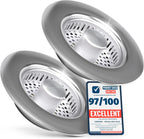 Premium 2 Pack - Kitchen Sink Drain Strainer Bathroom 3 in 1 Stainless Steel Sink Strainer Sink Stopper Dish Drainers Small Plug Filter Clearance Sink Cover Food Catcher Sink Protectors