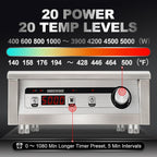 Commercial Induction Cooktop 5000W/220V Professional Commercial Range Countertop Burners Hot Plate Electric Stove for Kitchen Restaurant Hotel School
