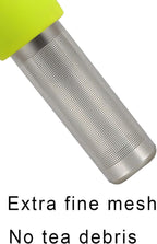 2 Pack Loose Leaf Tea Steeper Fine Mesh Tea Infuser with Silicone Handle Stainless Steel Tea Ball for Loose Tea, Gray and Green