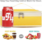FlowFly Small Insulated Lunch box Portable Soft Bag Mini Cooler Thermal Meal Tote Kit with Handle for Work & School, Bright Yellow