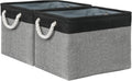 TcaFmac Organization and Storage Basket for Shelves - 16x12x12 inch Large 2 Pack Collapsible Storage Boxs for Organizing, Fabric Storage Cubes for Closet Cloth Toy Books Kids(Black&Grey)