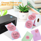 2 Inch Circle Thermal Sticker Labels, 2" Self-Adhesive Round Thermal Stickers for Business-750 Labels/1 Roll (Pink)