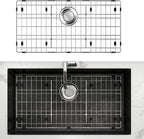 28-3/8’’ x 14-3/16’’ Stainless Steel Sink Grid, Sink Protectors for Kitchen Sink, Sink Protector with Rear Drain for Single Sink Bowl, Sink Bottom Grid, Sink Grate for Bottom with Sink Strainer