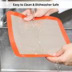 Square Silicone Baking Mats for 10 Inch Cake Pan, 9.65"Square Food Grade Silicone Mat for Baking Sheet for Cake/Pastry/Toast/Pie, Non-Stick Reusable Baking Mat for 10x10 Air Fryer/Cake Pan/Oven
