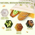 2 Pack Beeswax Bread Bag for Sourdough - Reusable Sourdough Bread Bags, Bread Bags for Homemade, Keep Your Loaf Fresh for Days Extra Large and Easy to Clean Cotton Storage Bag XL 17x13 Inch