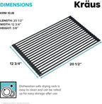 Kraus 20.5 in. Over Sink Roll Up Dish Drying Rack in Jet Black